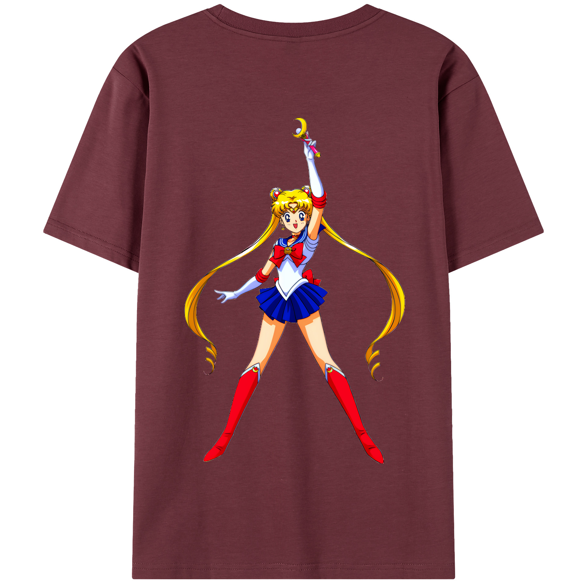 （画像用） 美少女戦士セーラームーン 月野 うさぎ つきの うさぎ Sailor Moon Tsukino Usagi 綿100％半袖Tシャツ（背面プリント）